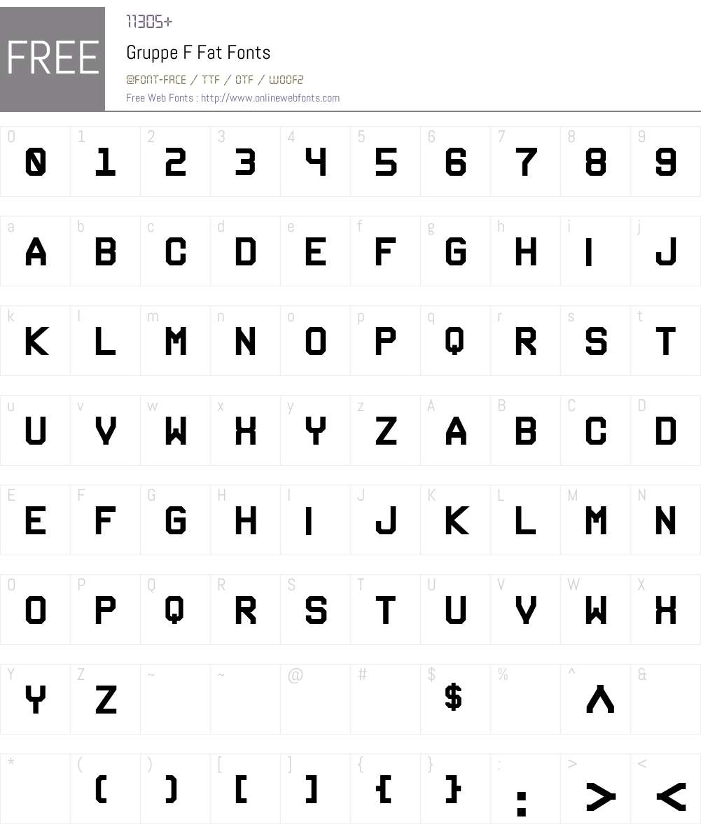 Gruppe F Font Screenshots