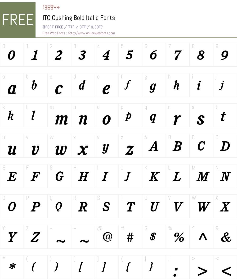 ITC Cushing Font Screenshots