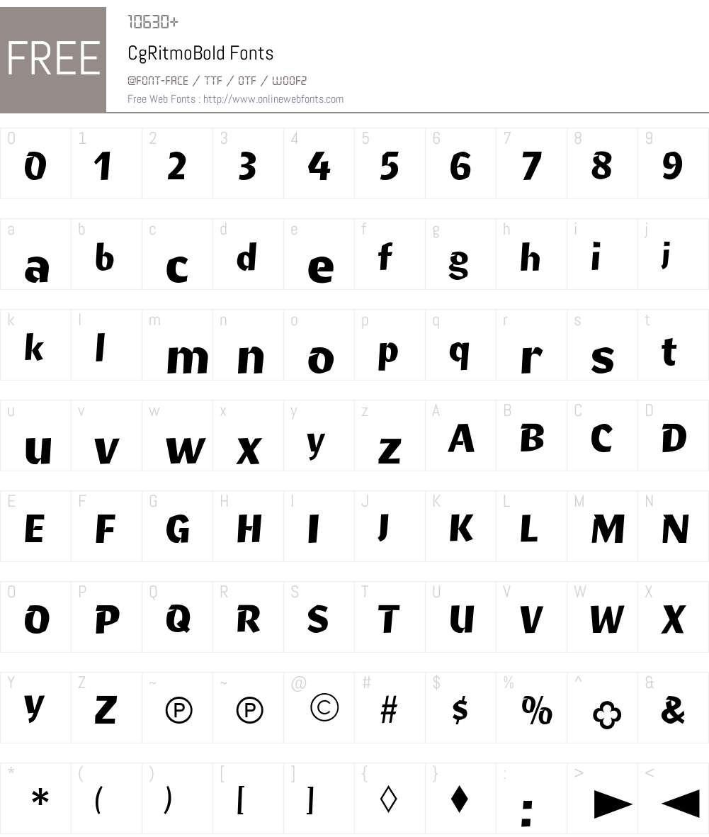 CgRitmoBold Font Screenshots