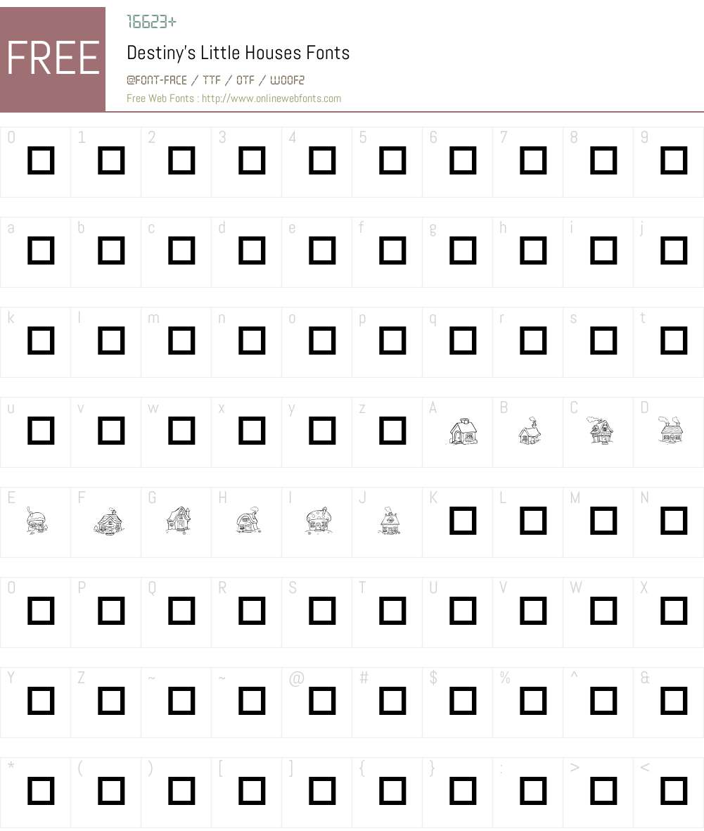 Destiny's Little Houses Font Screenshots