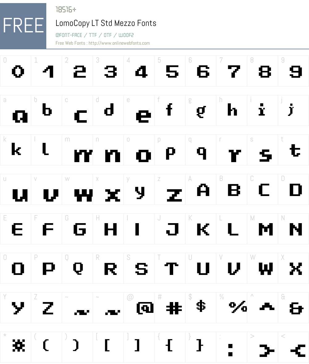 LomoCopy LT Std Mezzo Font Screenshots