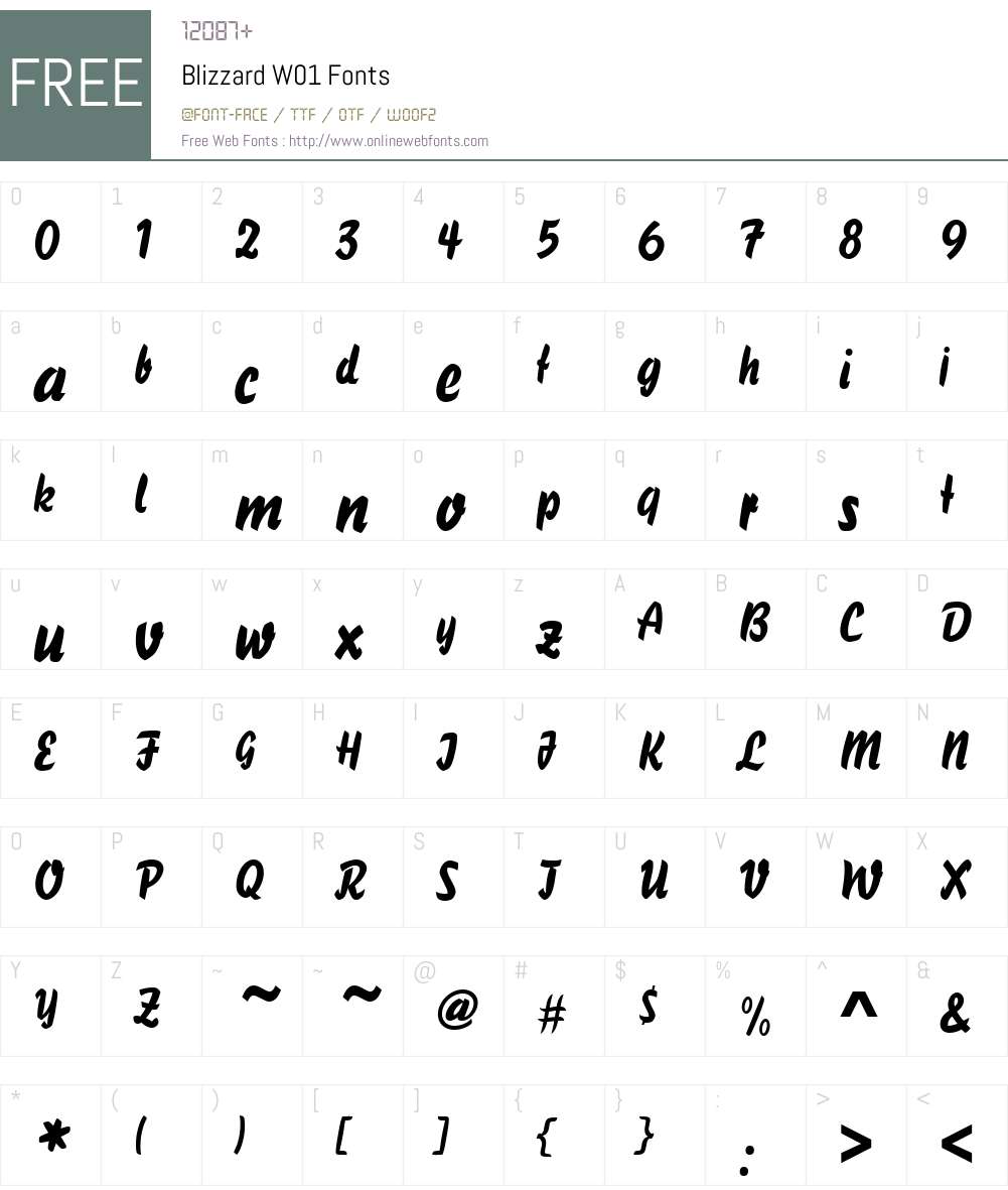 BlizzardW01 Font Screenshots