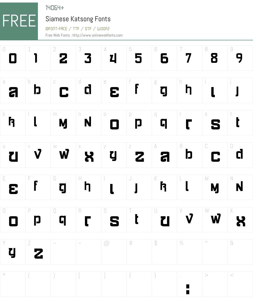 Siamese Katsong Font Screenshots