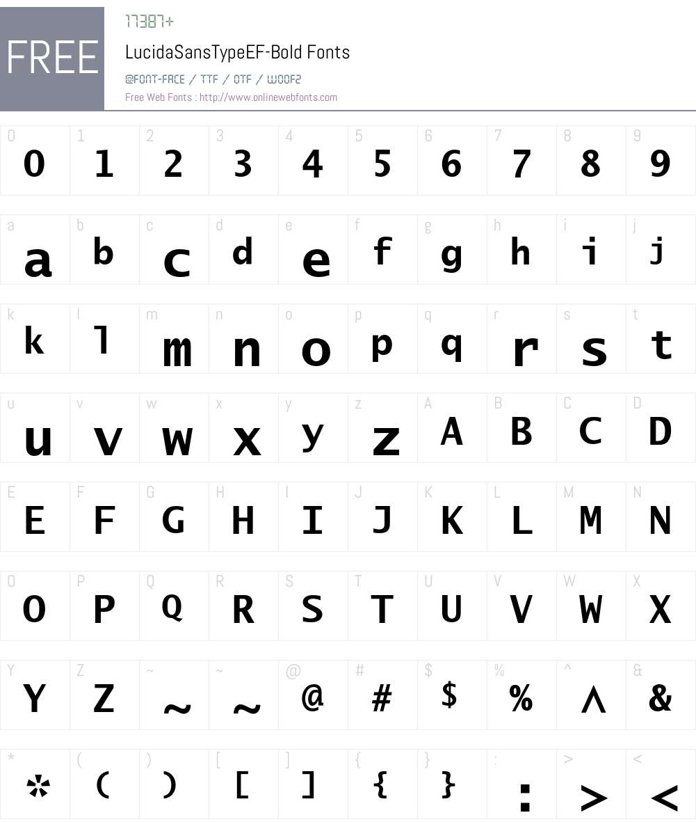 LucidaSansTypeEF Font Screenshots