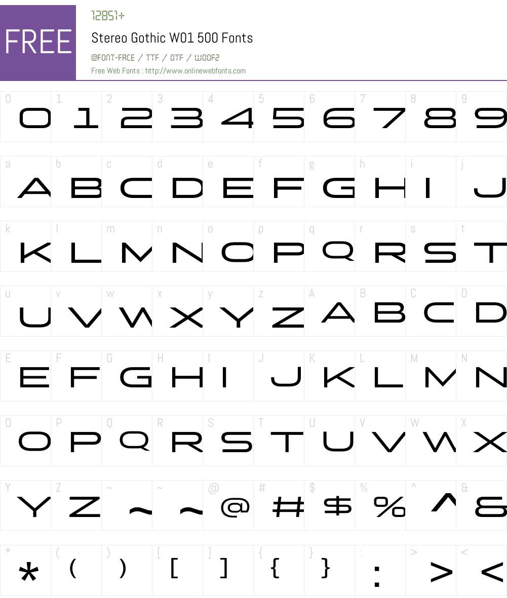 StereoGothicW01-500 Font Screenshots