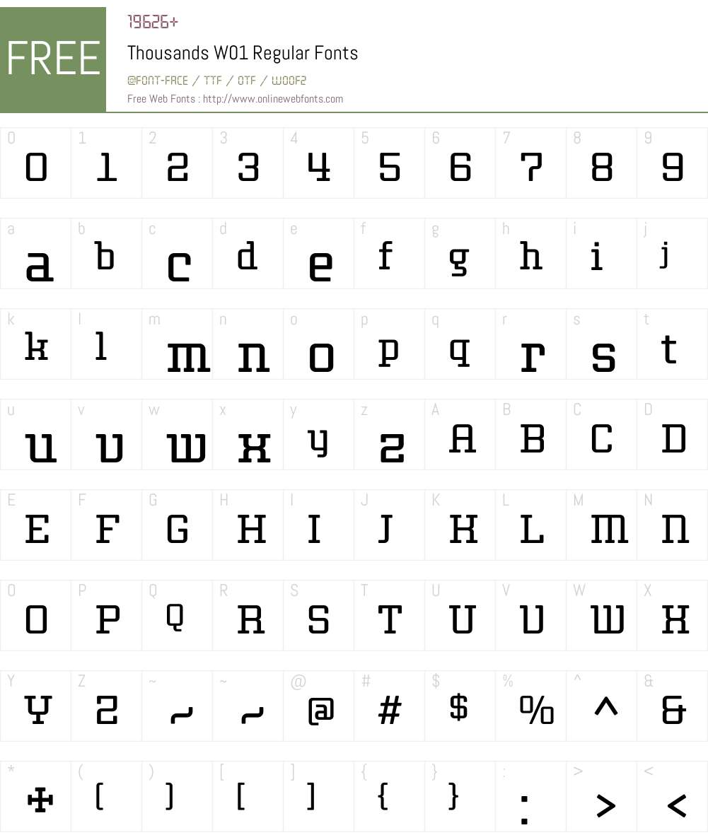 ThousandsW01-Regular Font Screenshots