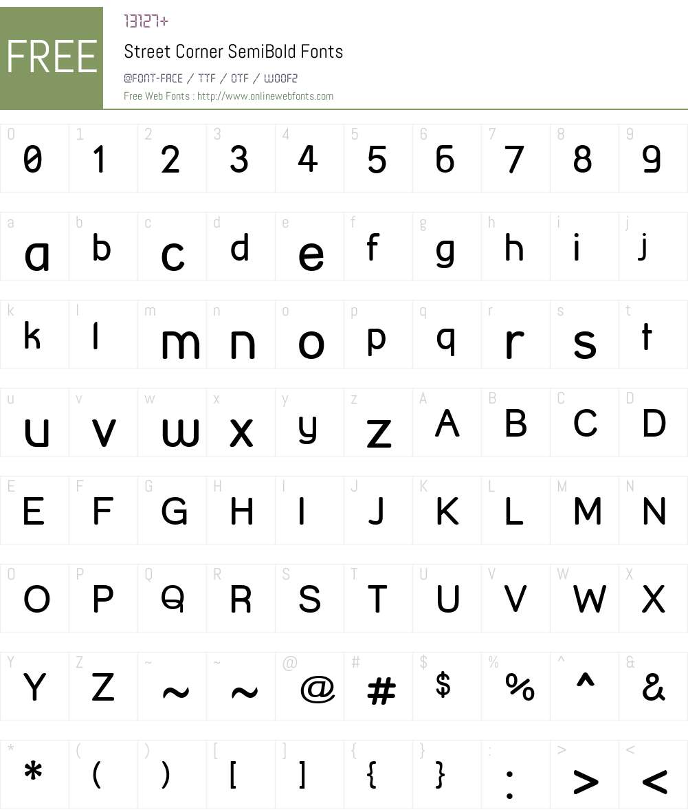 Street Corner SemiBold Font Screenshots