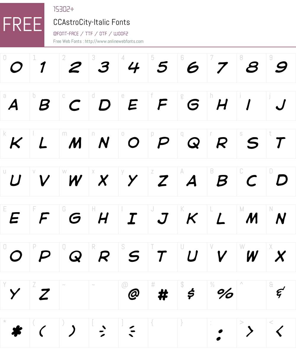 CCAstroCity Font Screenshots