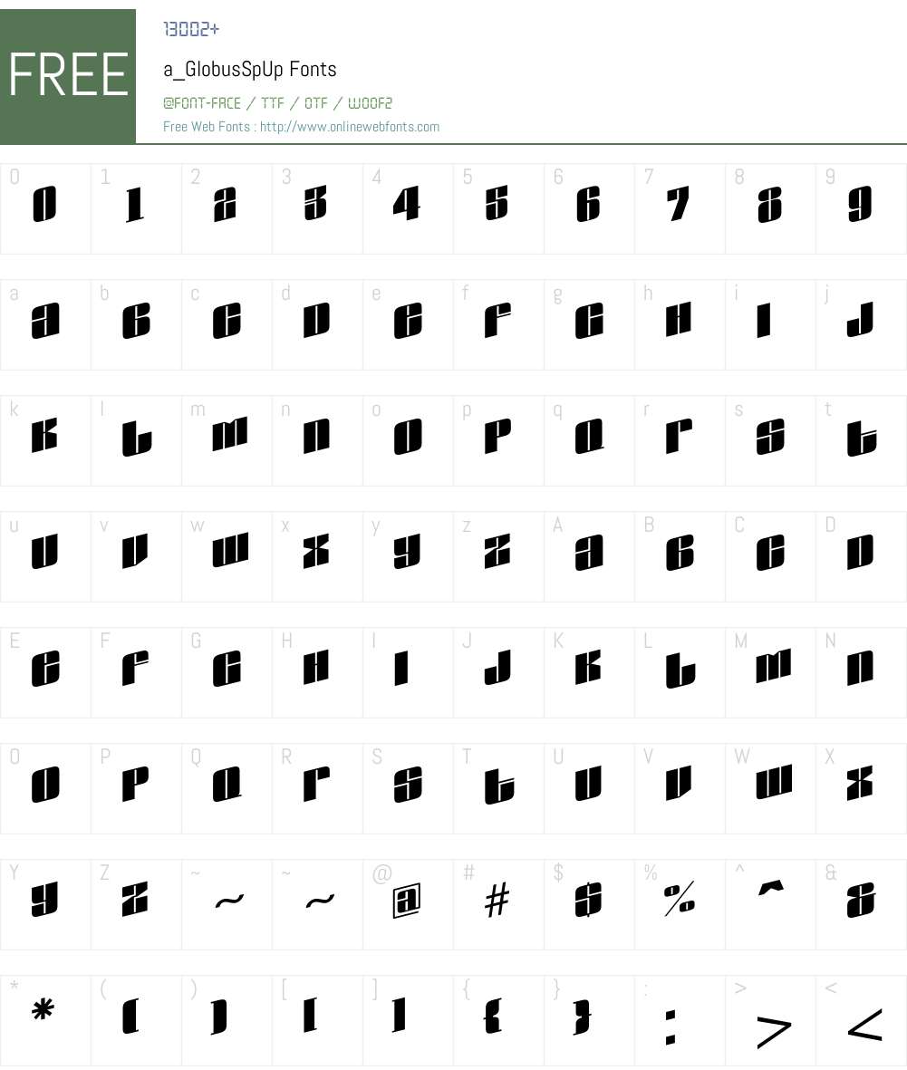 a_GlobusSpUp Font Screenshots