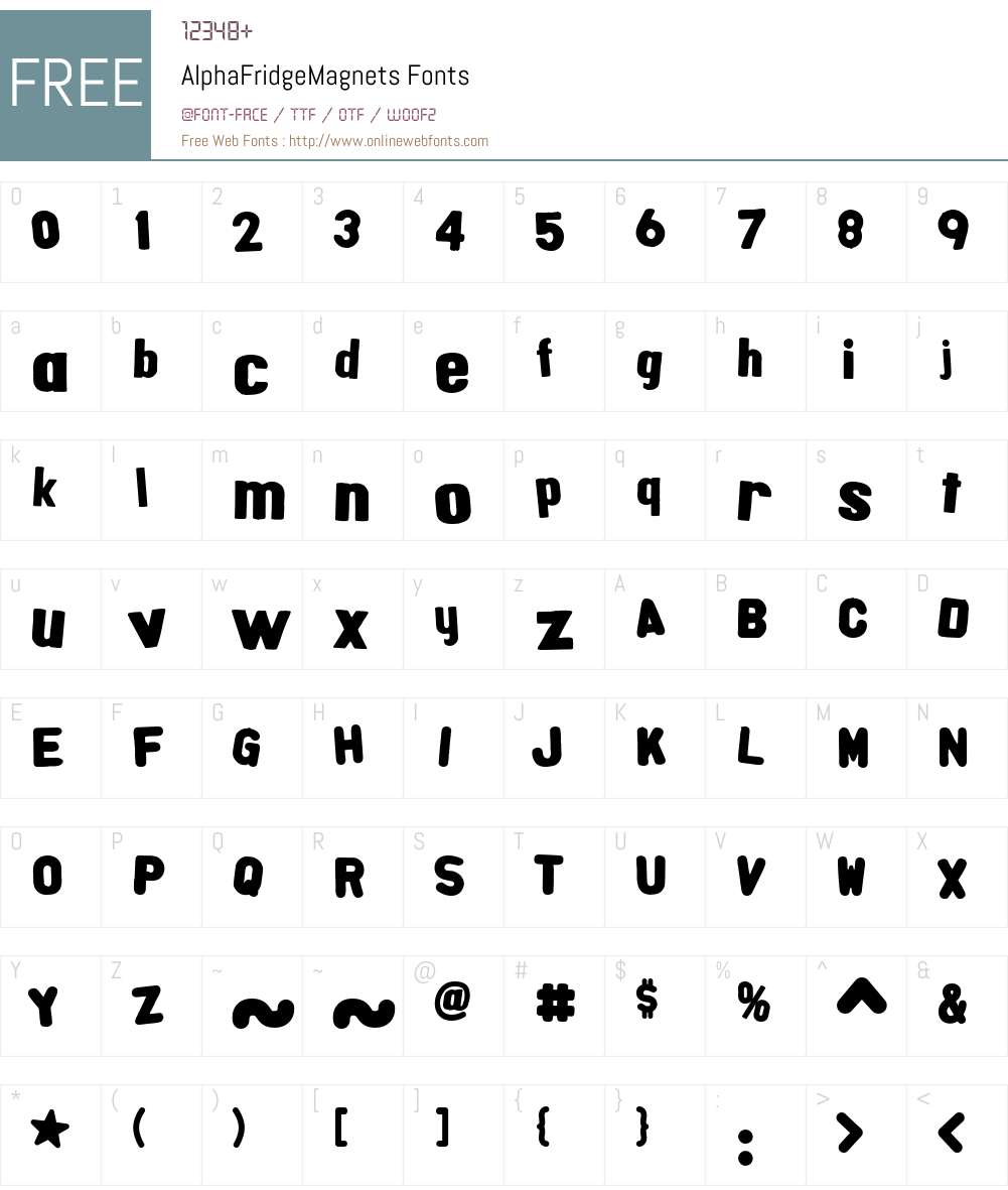 AlphaFridgeMagnets Font Screenshots