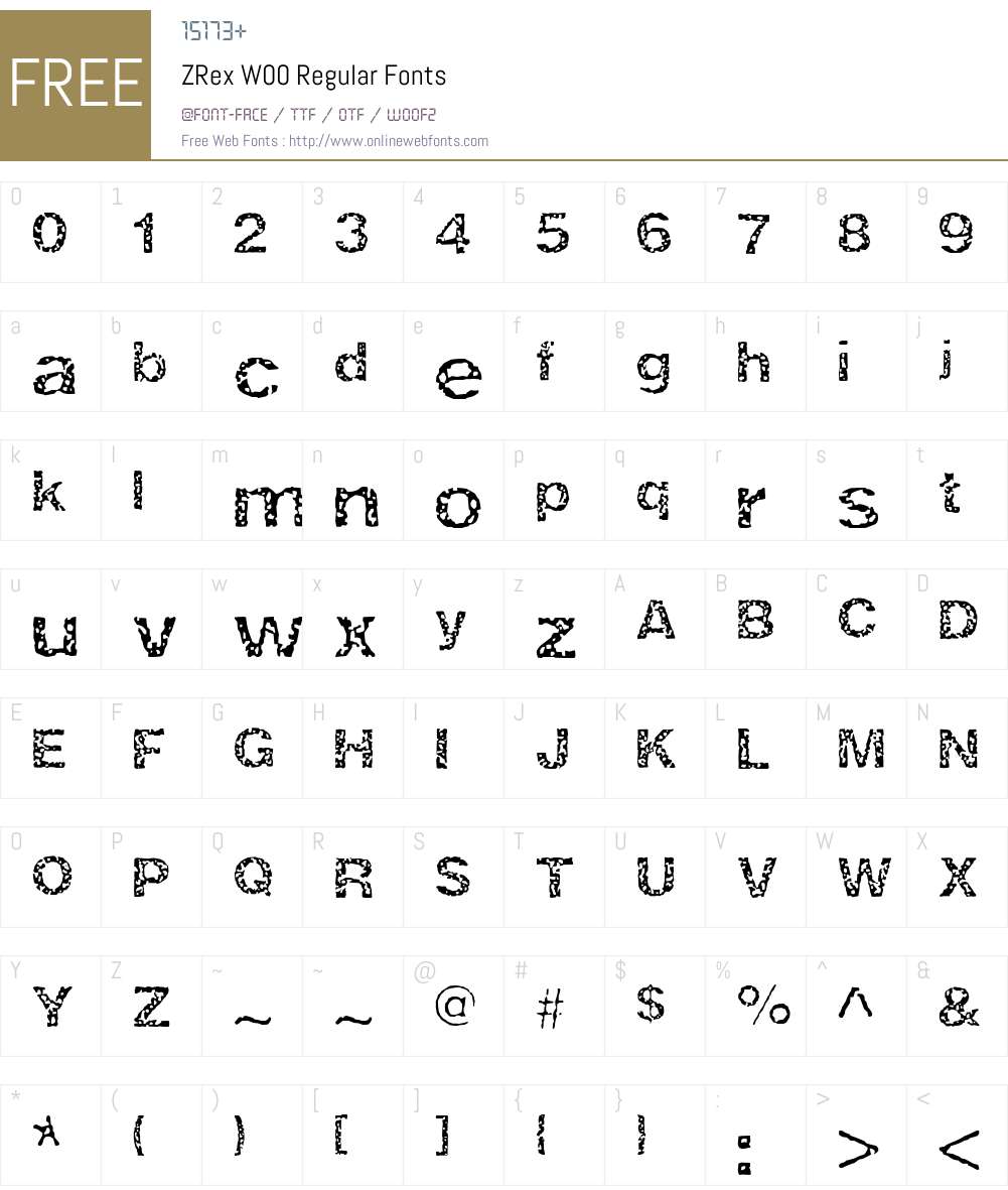 ZRex Font Screenshots