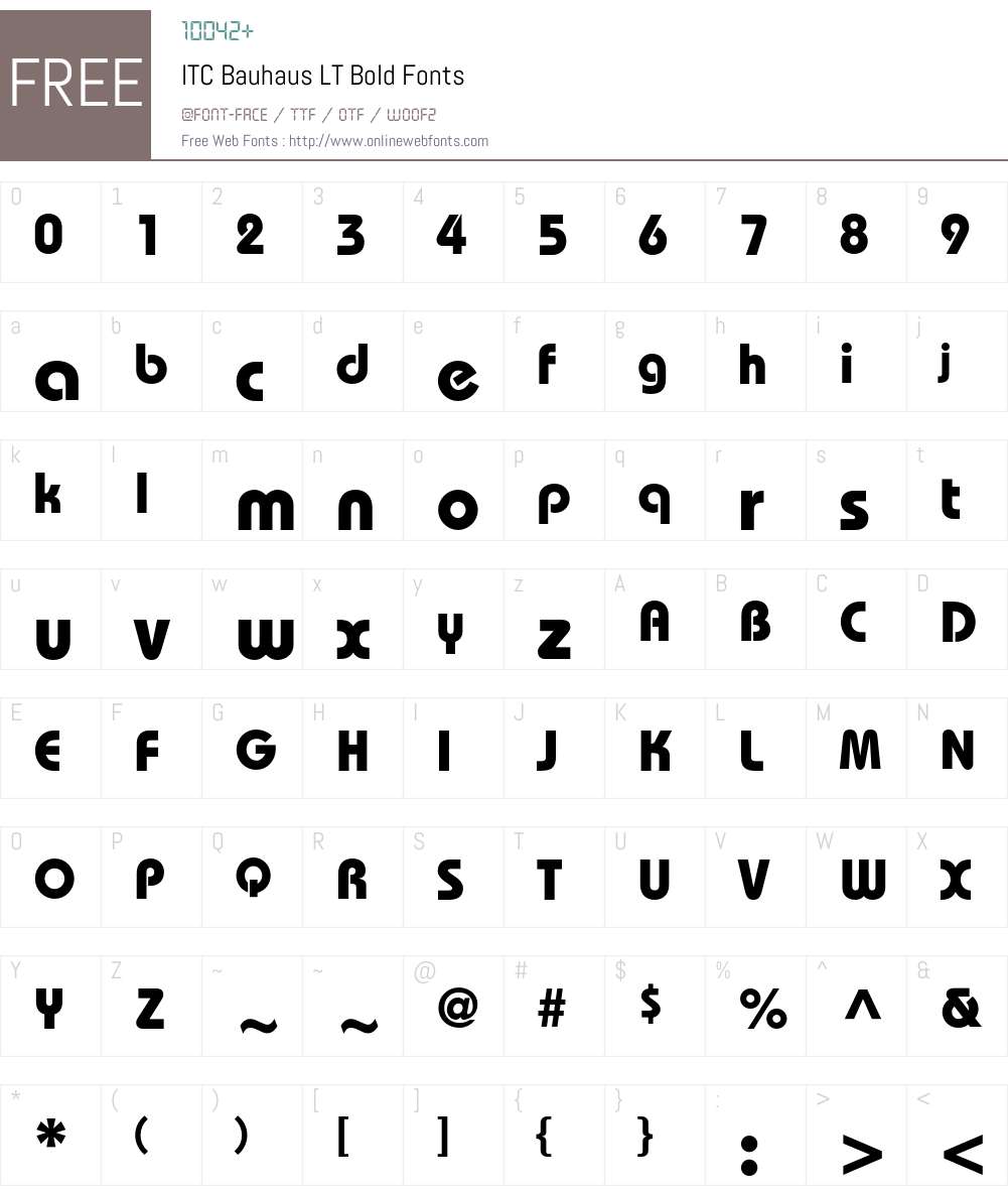 Bauhaus LT Font Screenshots
