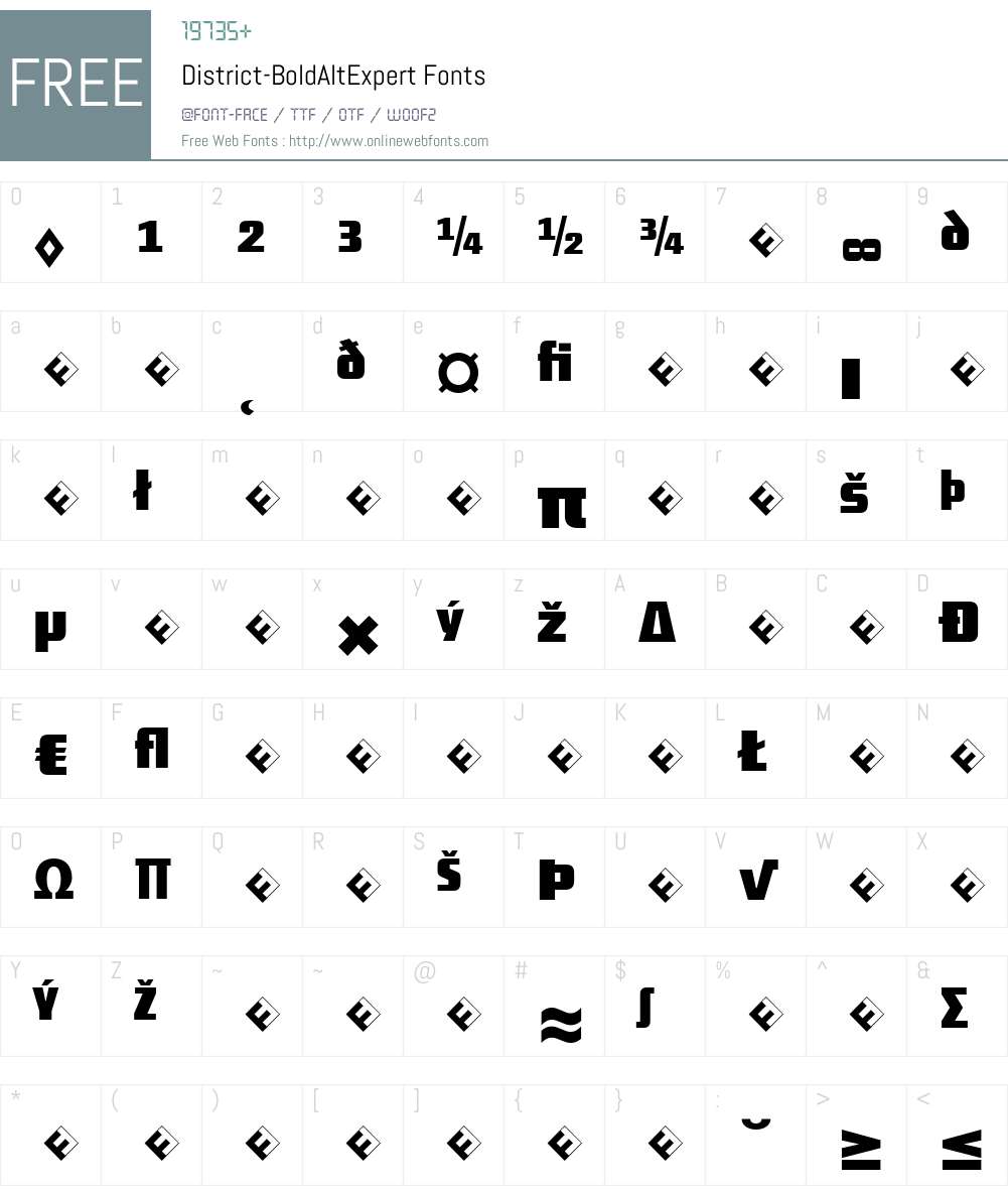 District-BoldAltExpert Font Screenshots