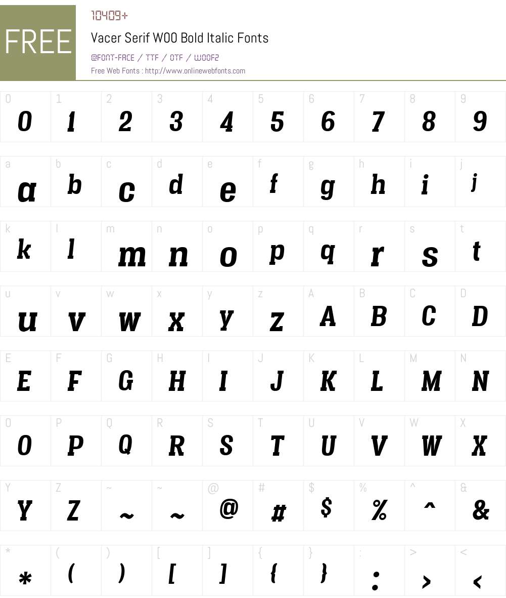 Vacer Serif Font Screenshots