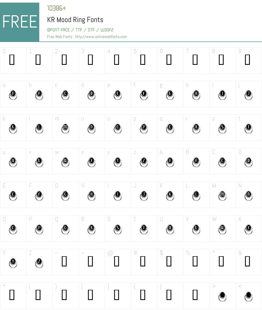 KR Mood Ring Font Screenshots
