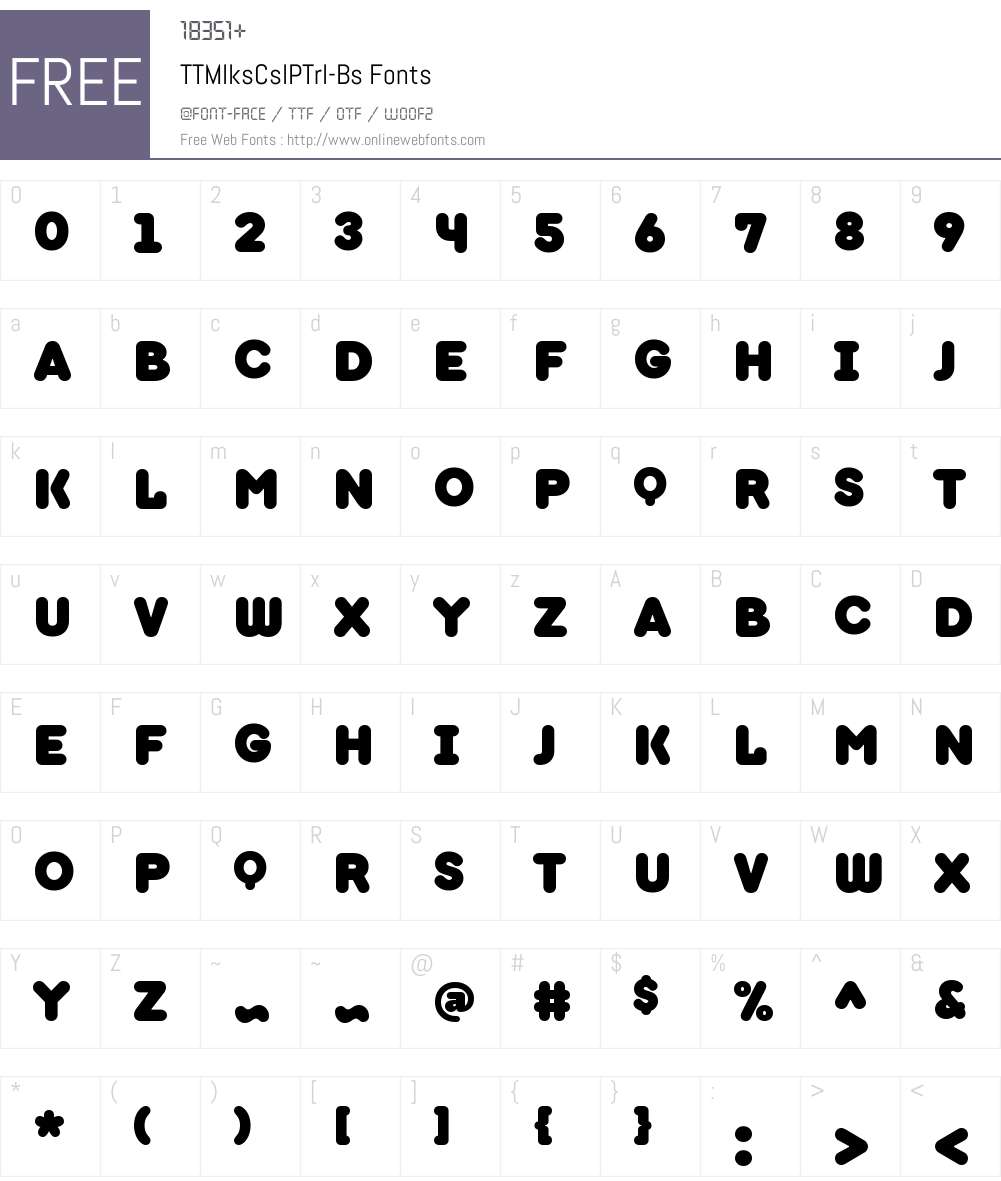 TT Mlks Csl P Trl Bs 1.000 Fonts Free Download - OnlineWebFonts.COM