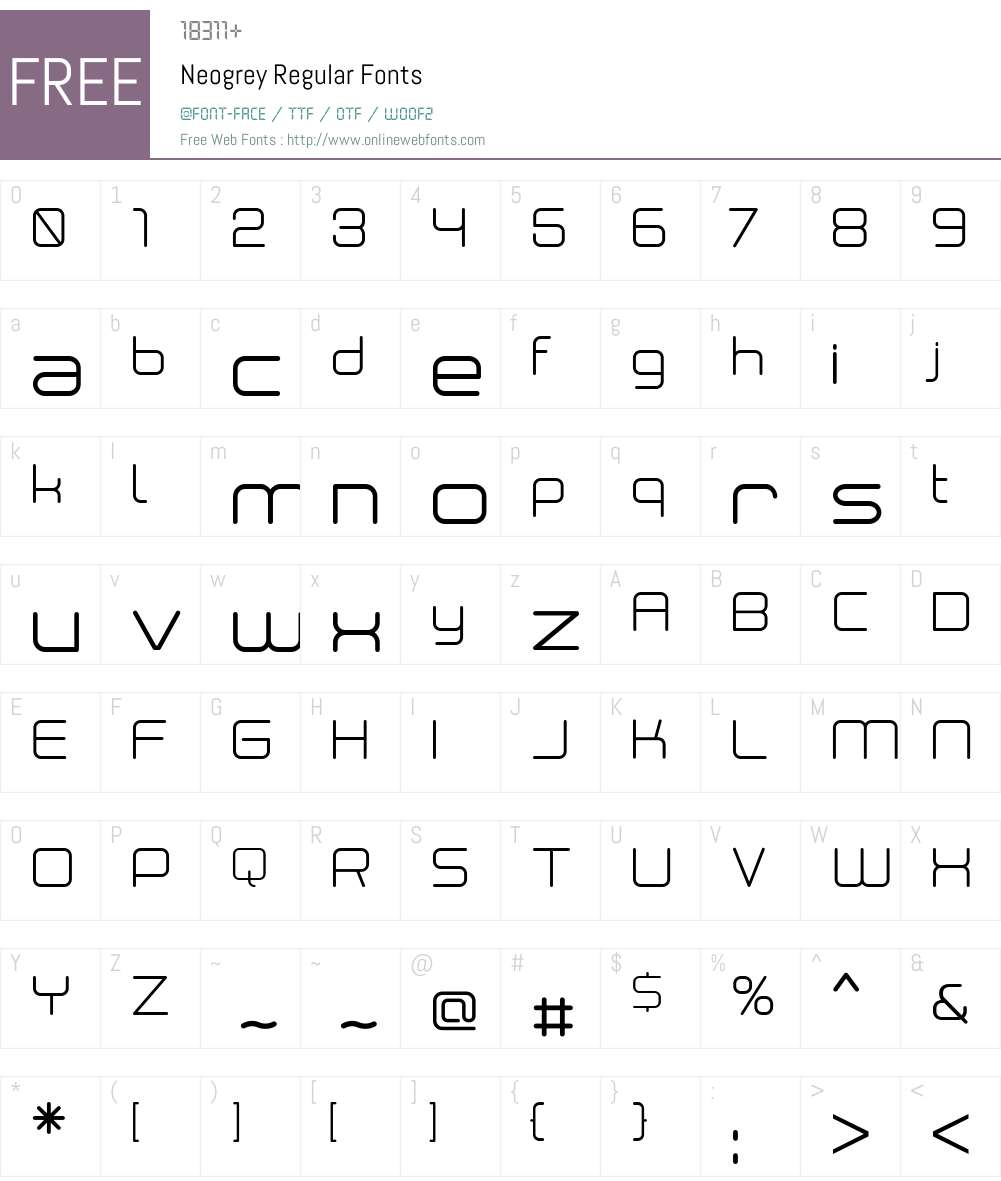 Neogrey Font Screenshots