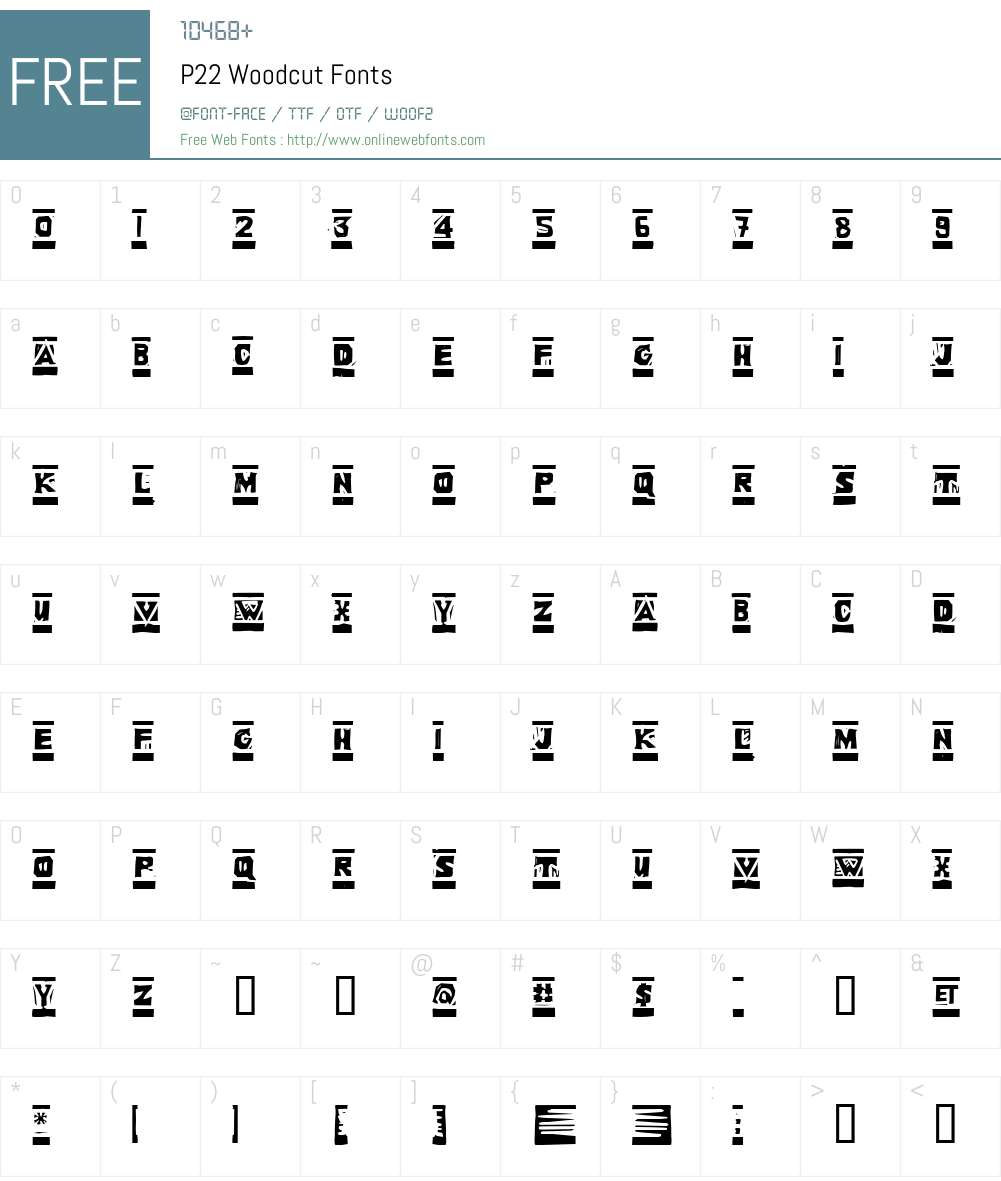 P22 Woodcut Font Screenshots