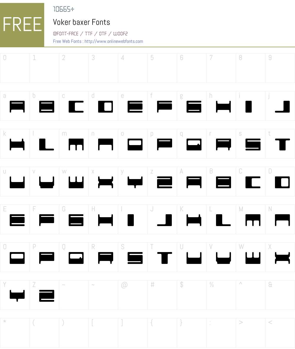 Voker baxer Font Screenshots