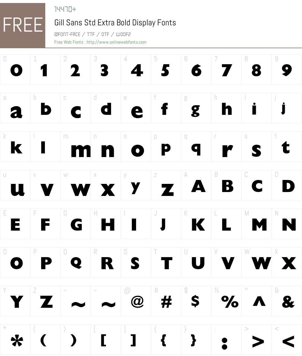 Gill Sans Std Font Screenshots
