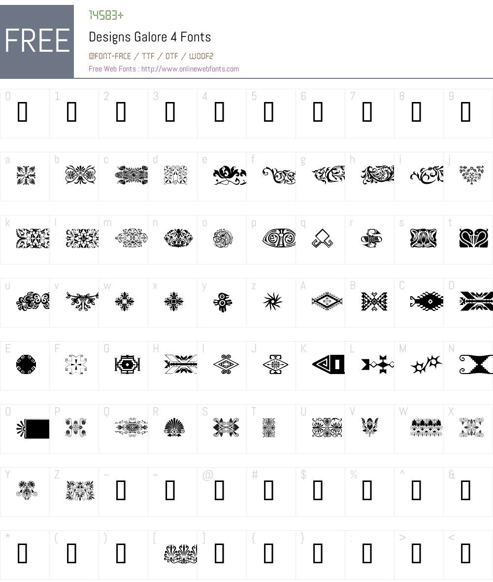 Designs Galore Font Screenshots