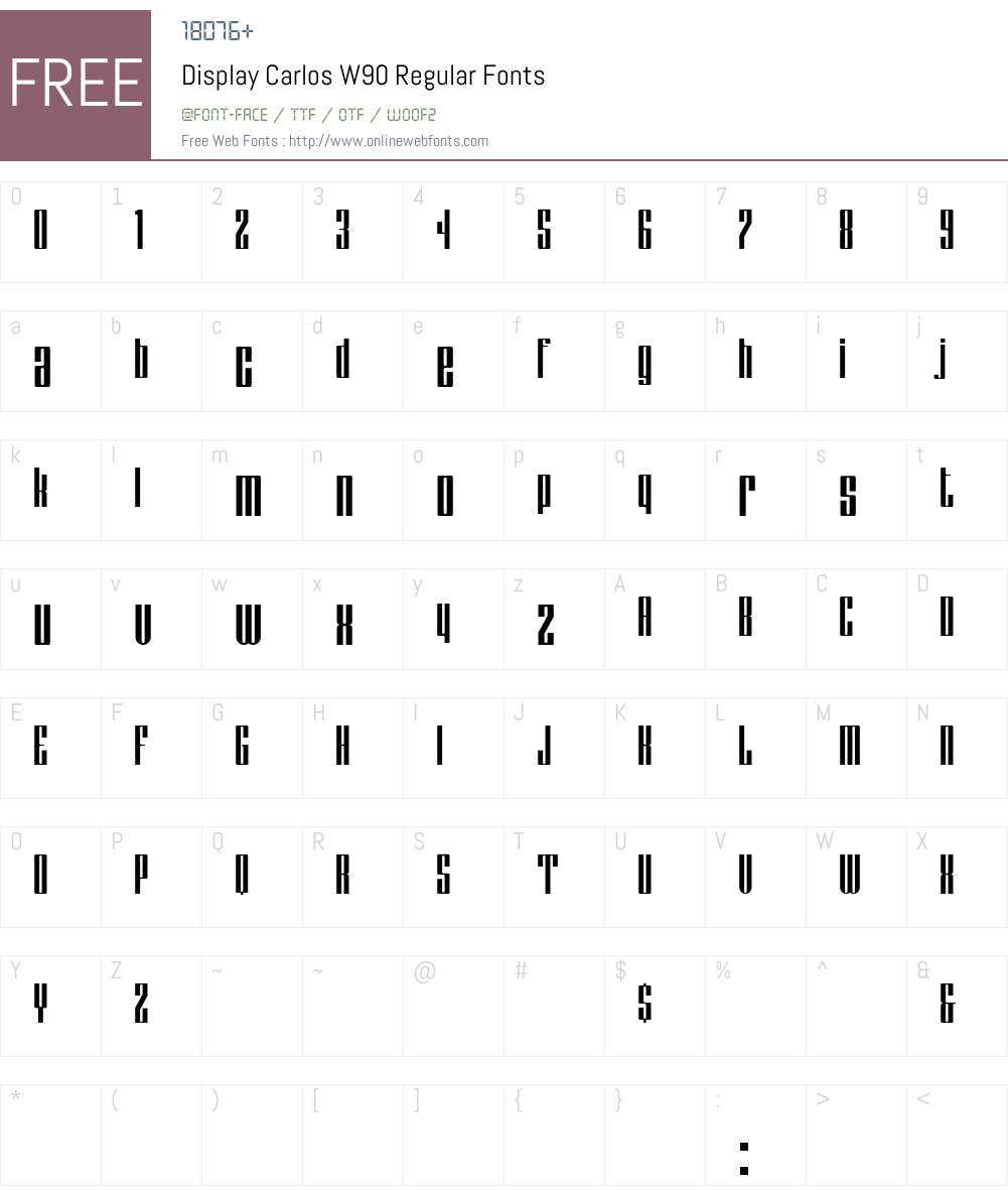 DisplayCarlosW90-Regular Font Screenshots