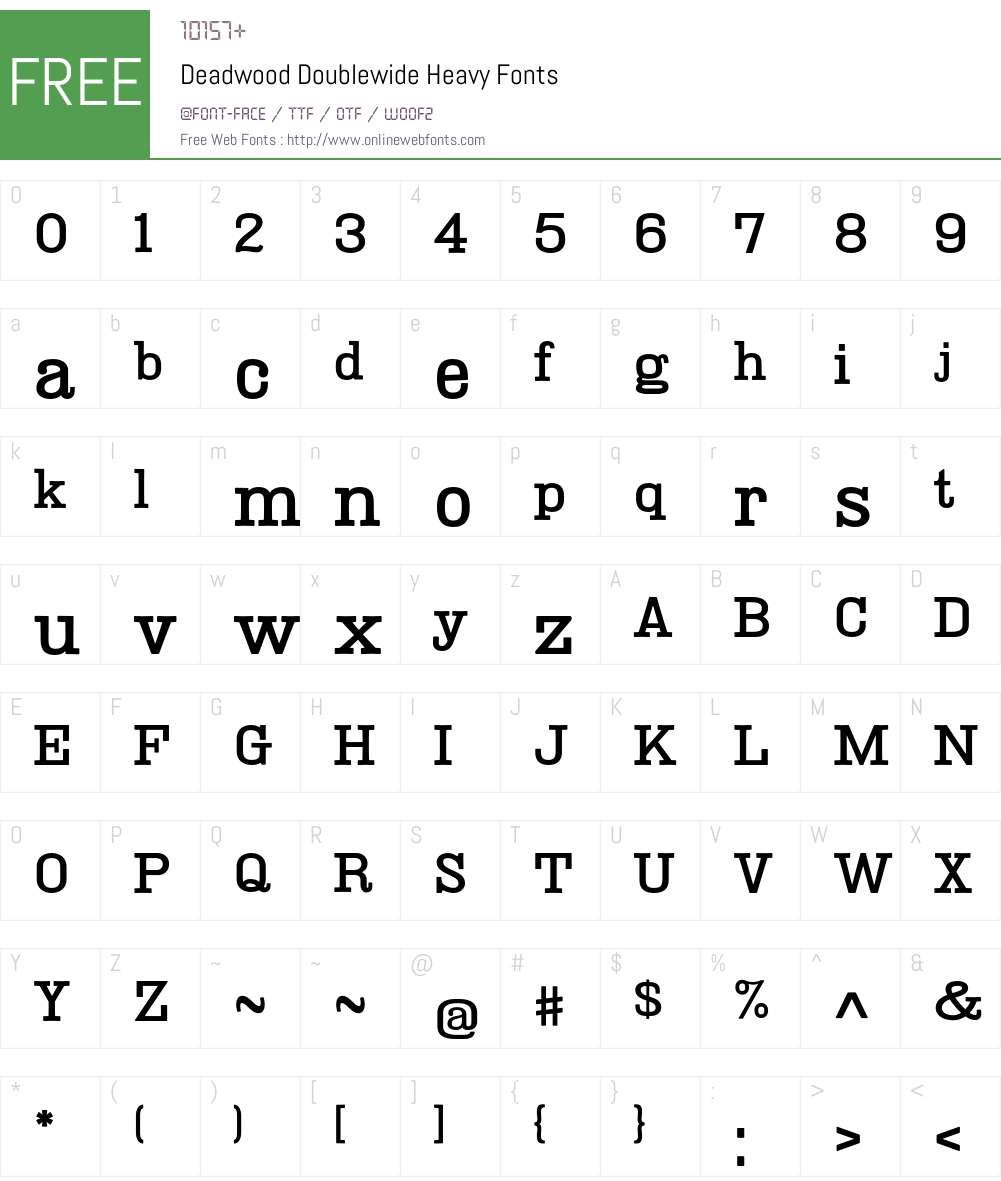 Deadwood Font Screenshots