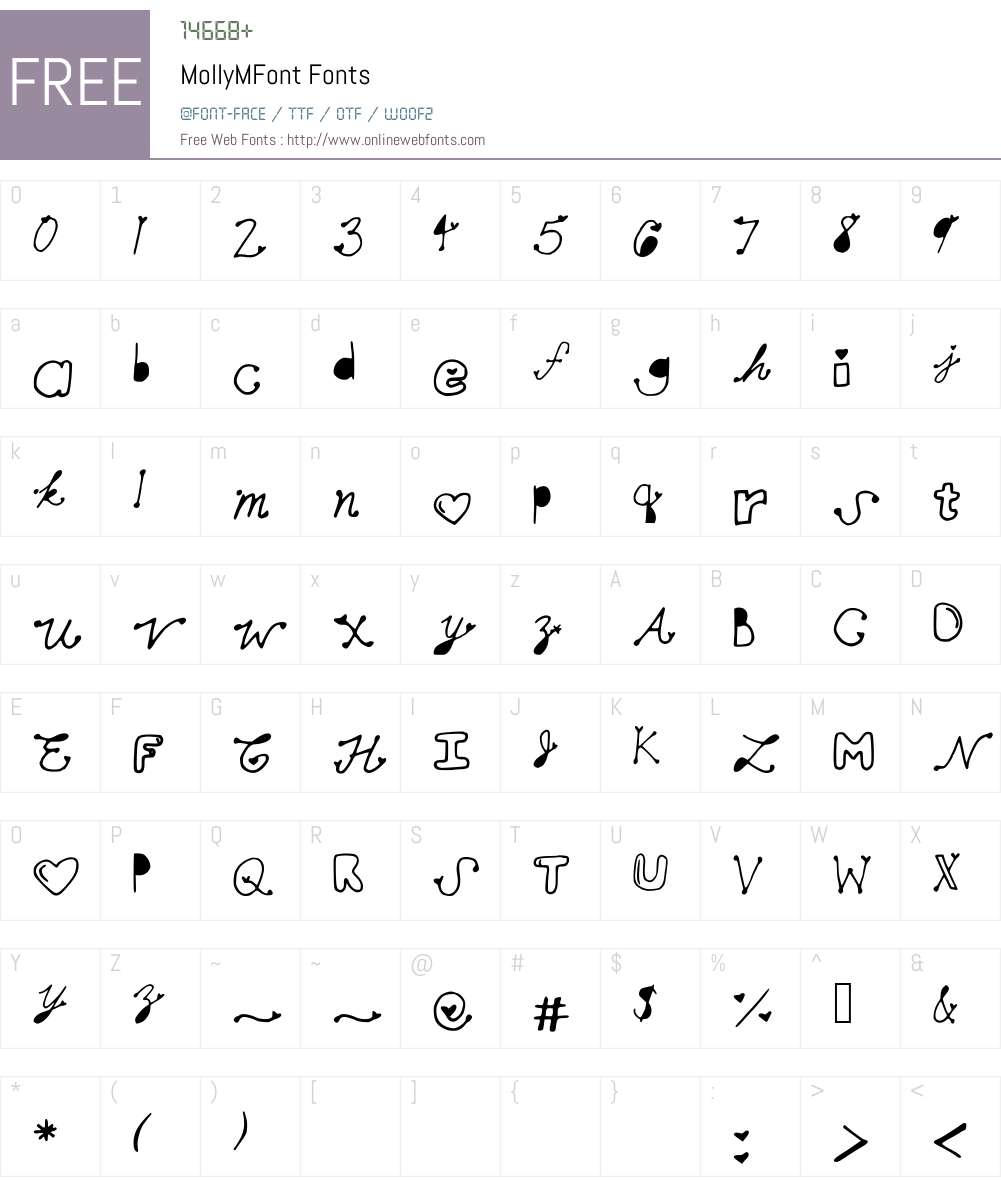 MollyMFont Font Screenshots
