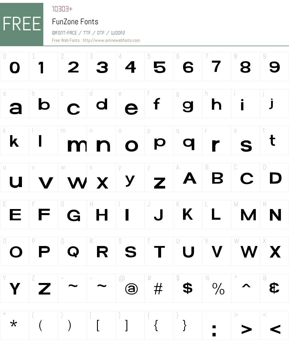 FunZone Font Screenshots