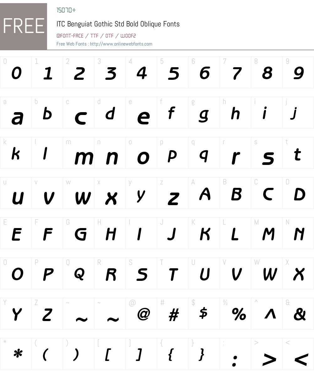 ITC Benguiat Gothic Std Font Screenshots
