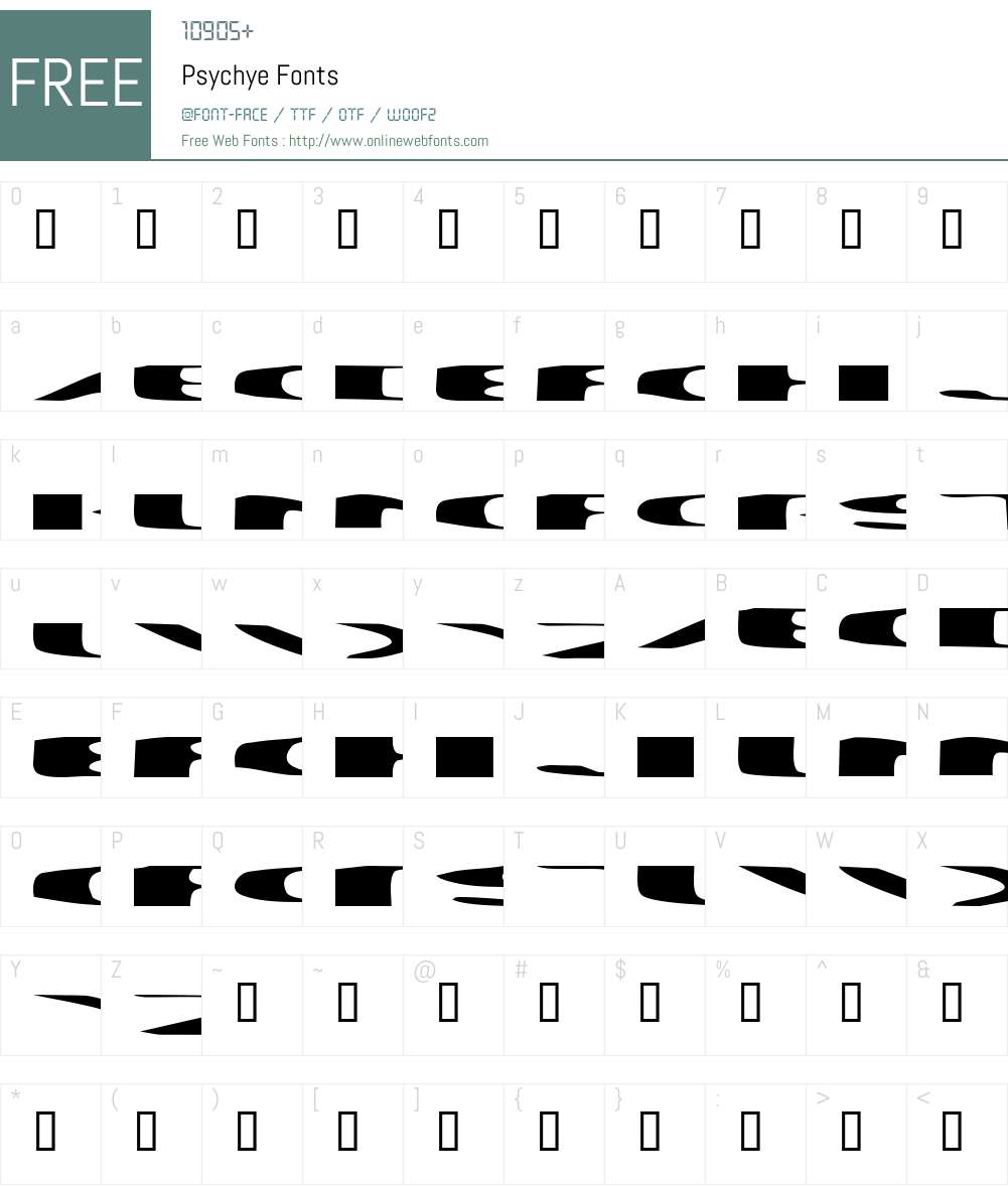Psychye Font Screenshots