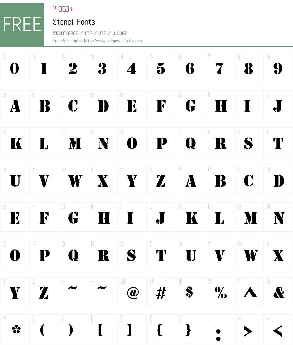 Stencil Font Screenshots