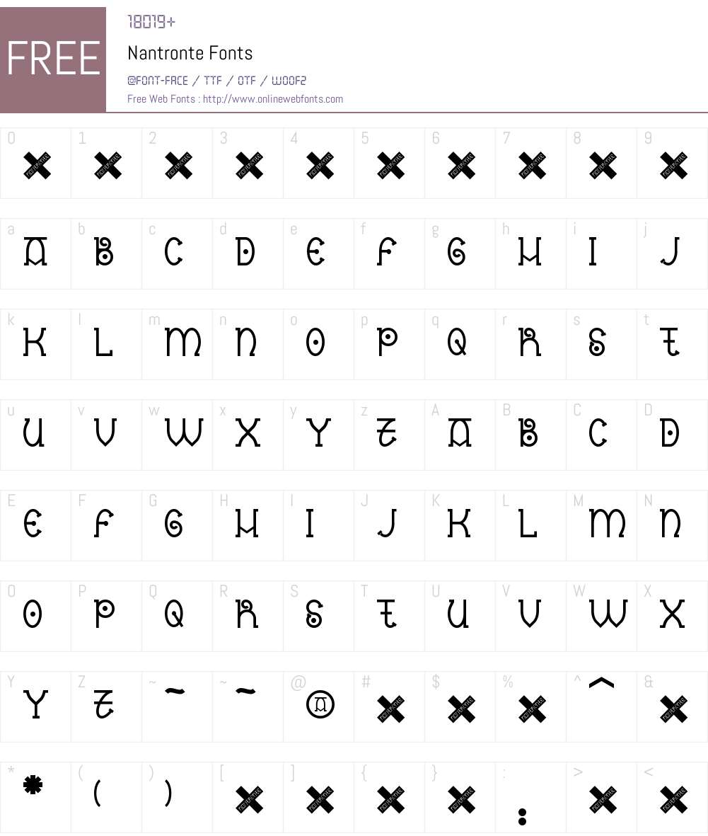 Nantronte Font Screenshots