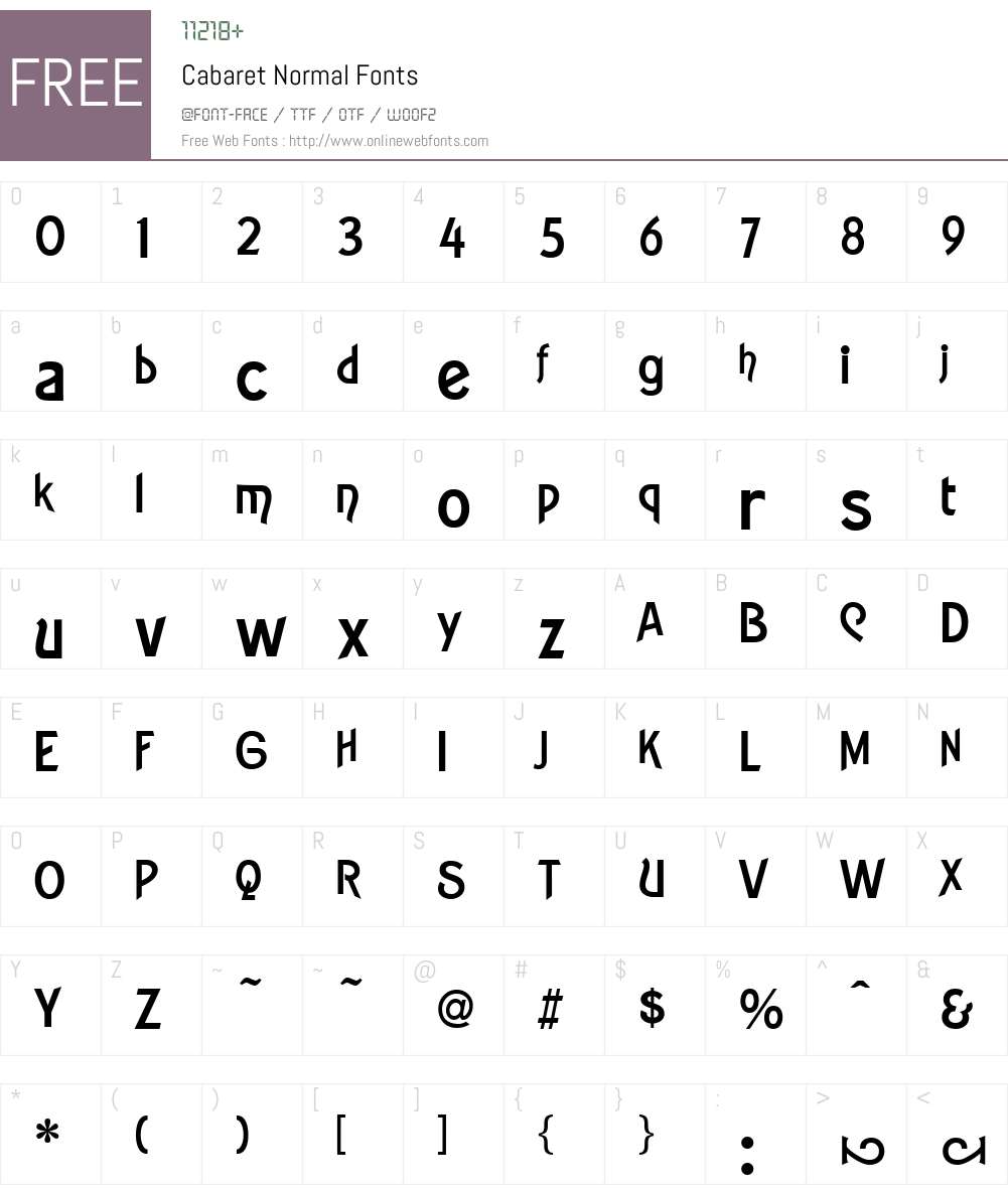 CabaretNormal Font Screenshots