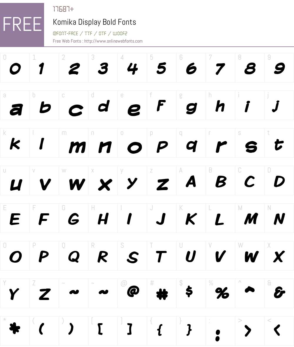 Komika Display Font Screenshots