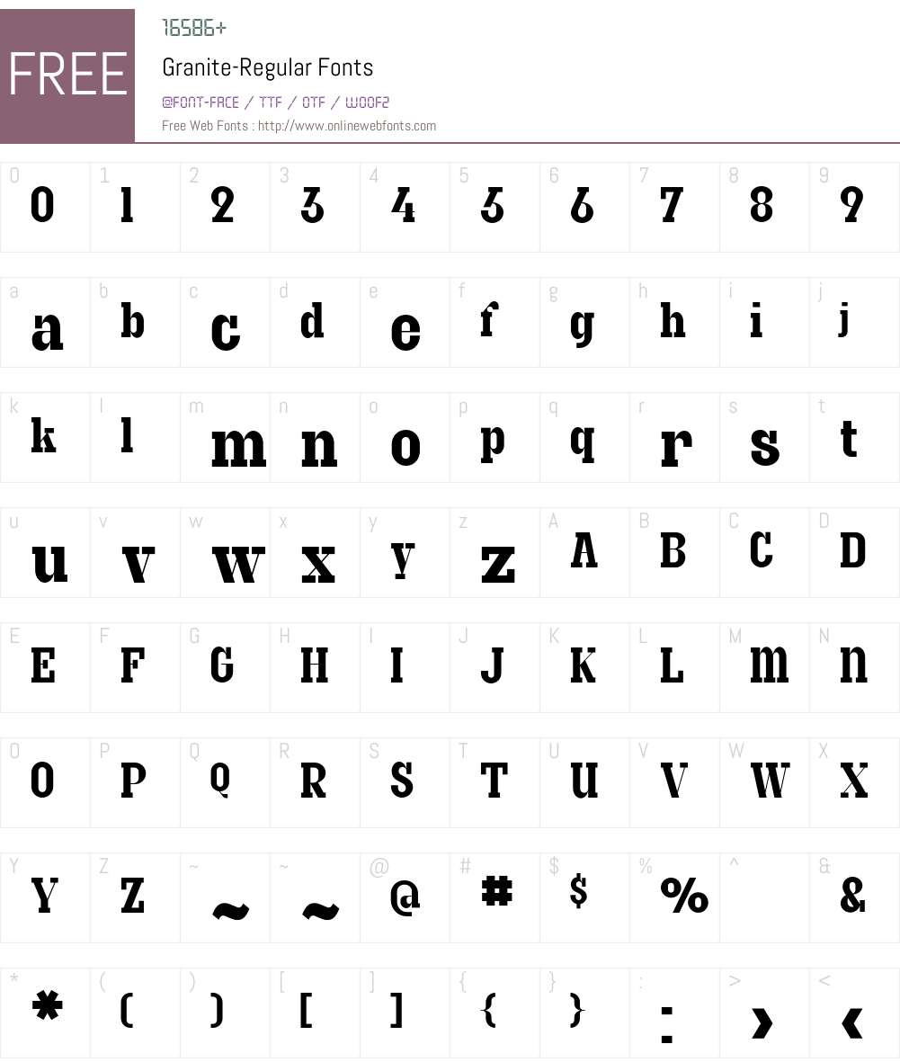 Granite Font Screenshots