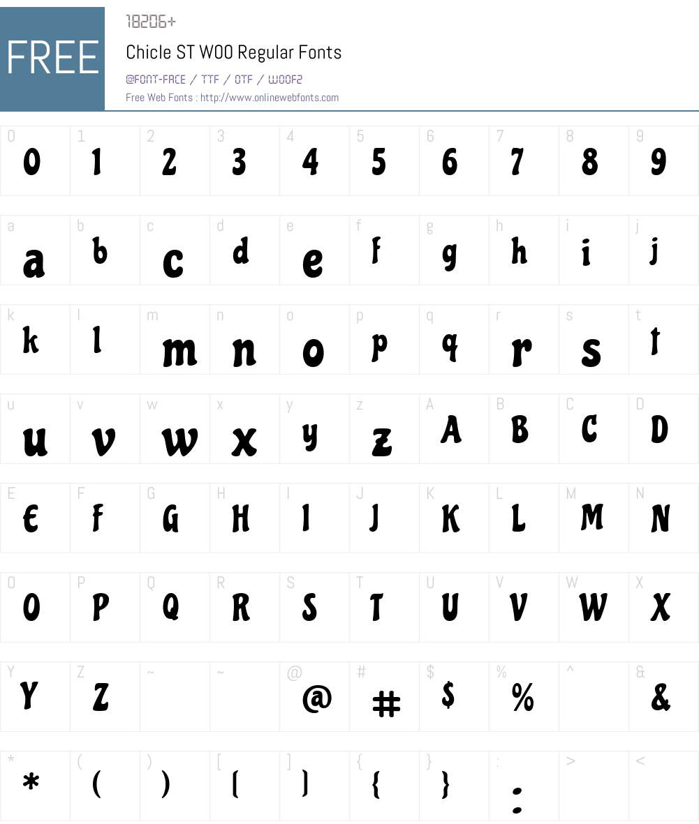 ChicleSTW00-Regular Font Screenshots