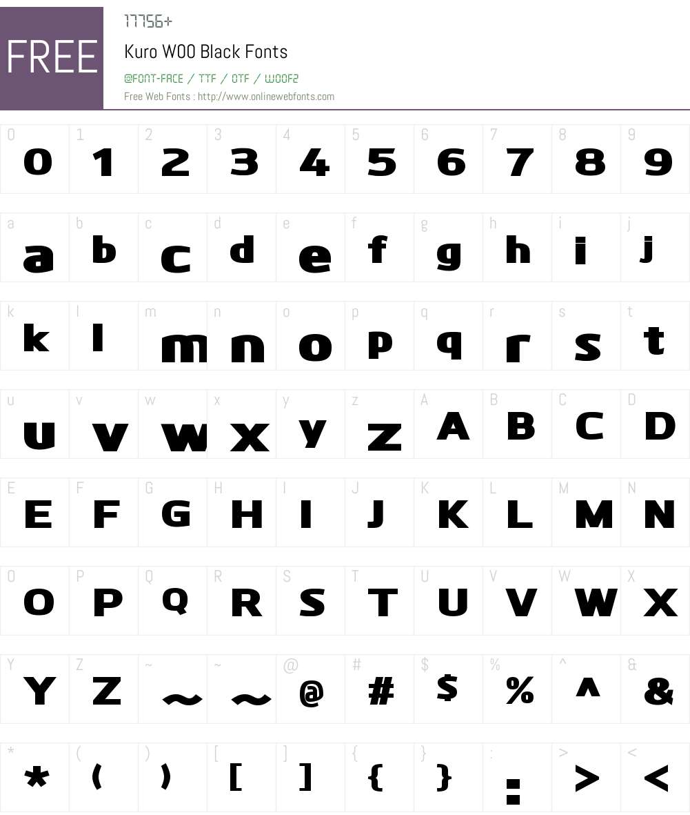 KuroW00-Black Font Screenshots