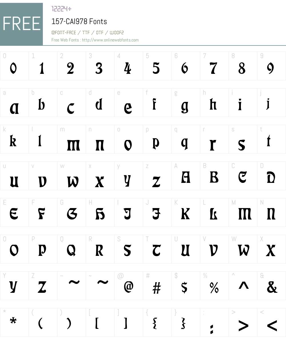 157-CAI978 Font Screenshots