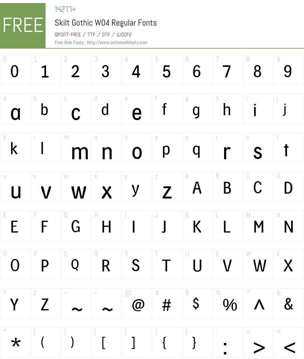 Skilt Gothic Font Screenshots