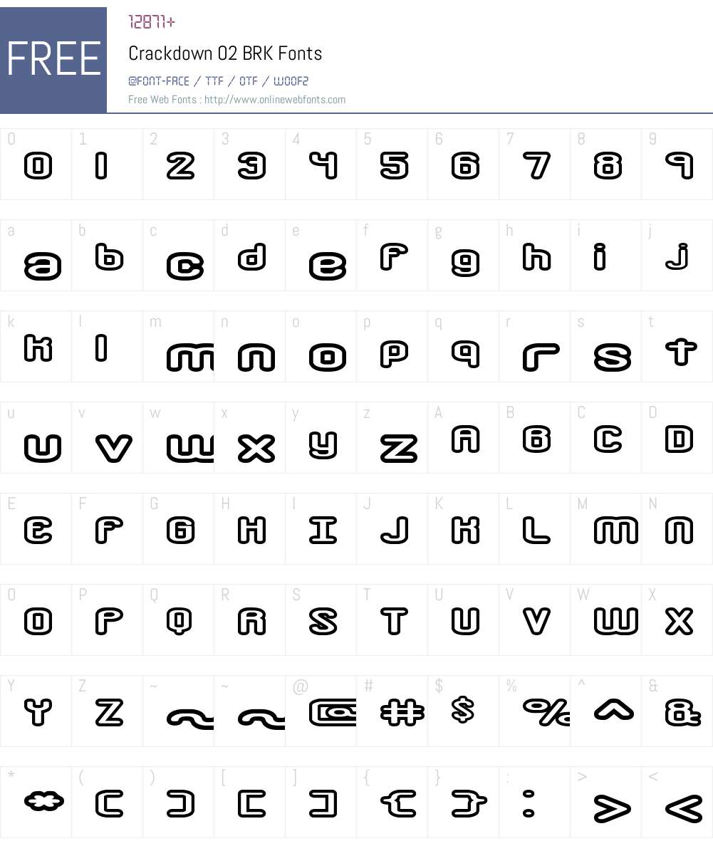 Crackdown O2 BRK Font Screenshots