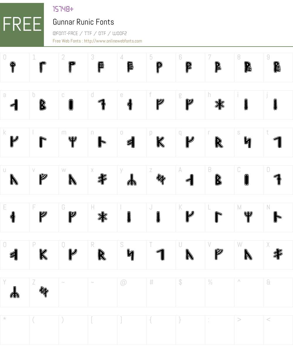 Gunnar Runic Font Screenshots