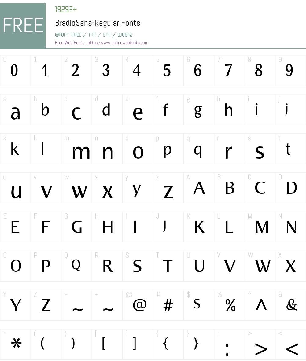 BradloSans Font Screenshots