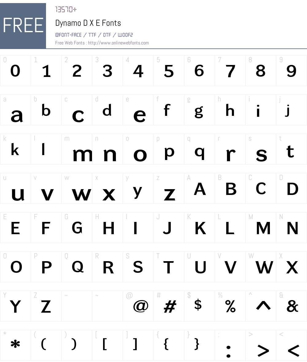 Dynamo DXE Font Screenshots