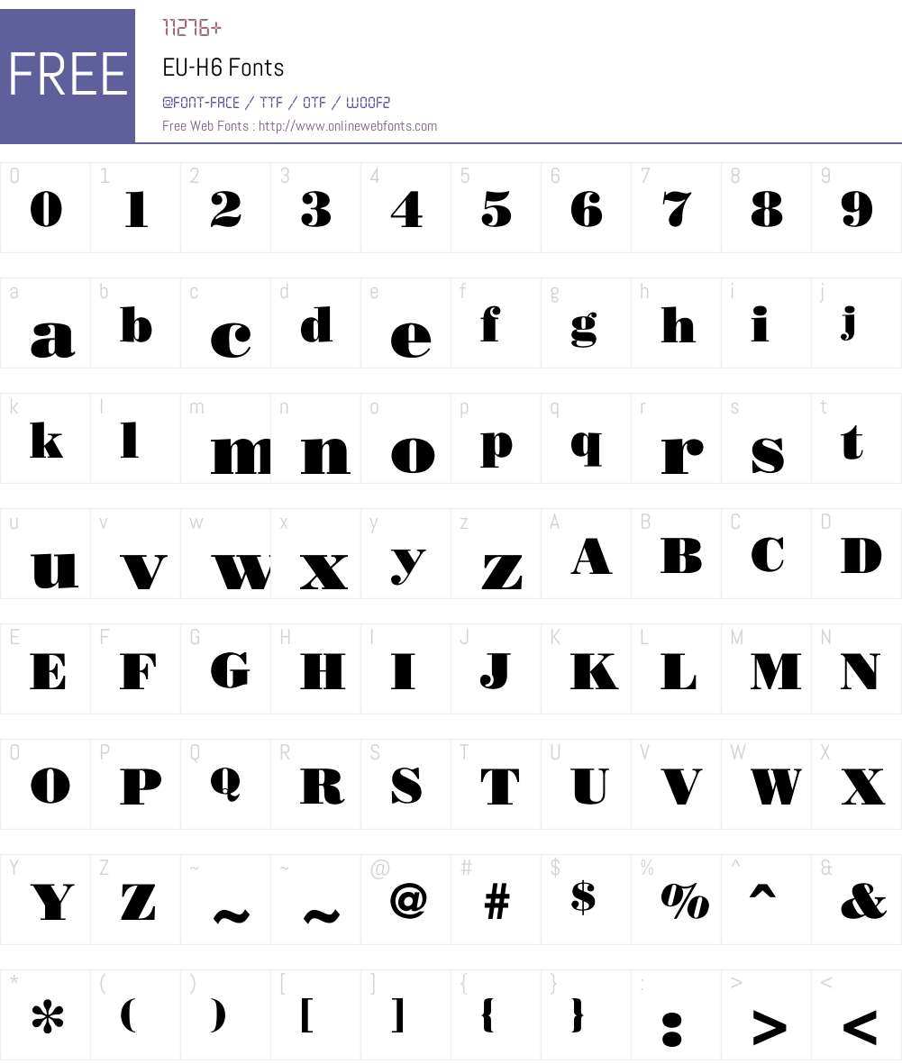 EU-H6 Font Screenshots