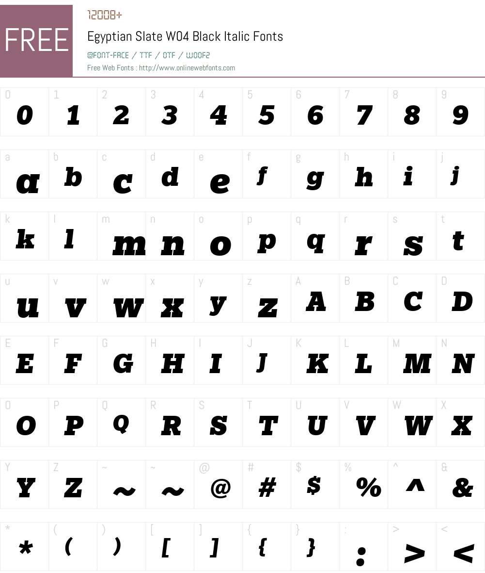 Egyptian Slate Font Screenshots