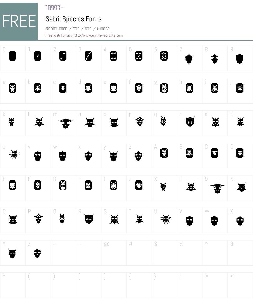Sabril Species Font Screenshots