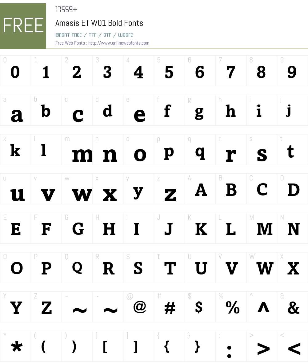 AmasisETW01-Bold Font Screenshots