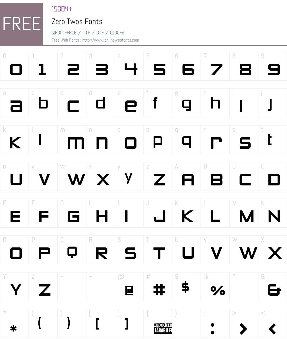 Zero Twos Font Screenshots