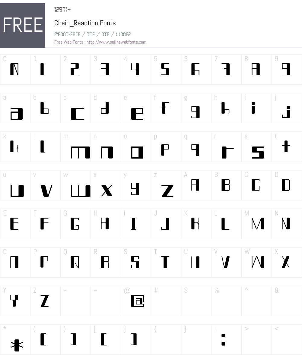 Chain_Reaction Font Screenshots